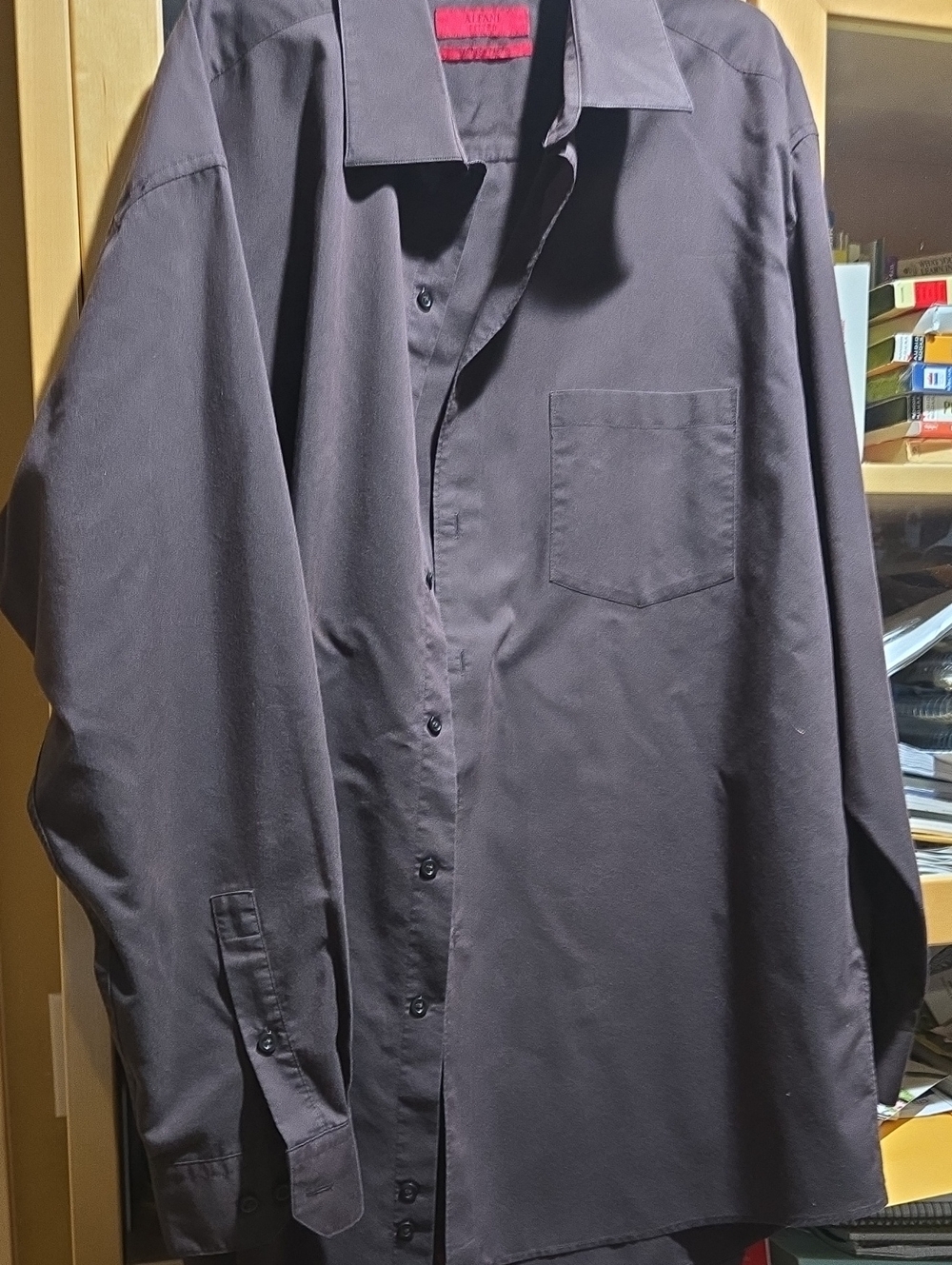 Alfani Men's Dark Brown Button-Up Dress Shirt